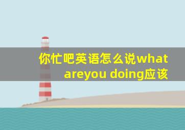 你忙吧英语怎么说what areyou doing应该